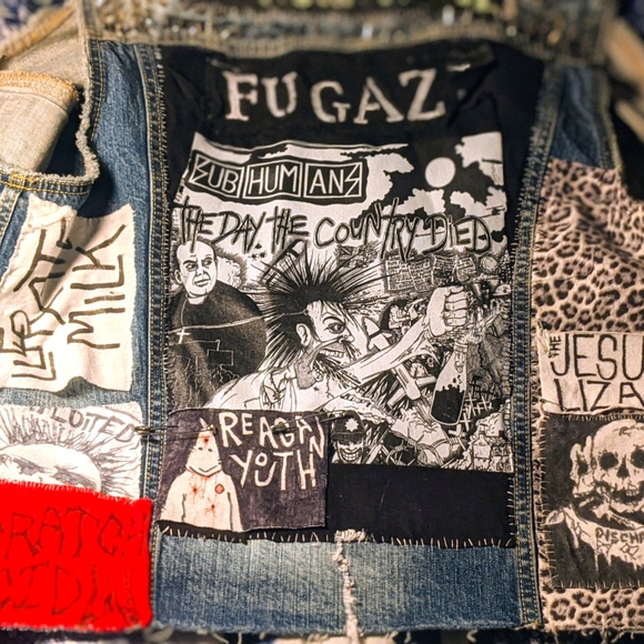 'Crust punk" Levi's jean vest - Picture 1 of 12